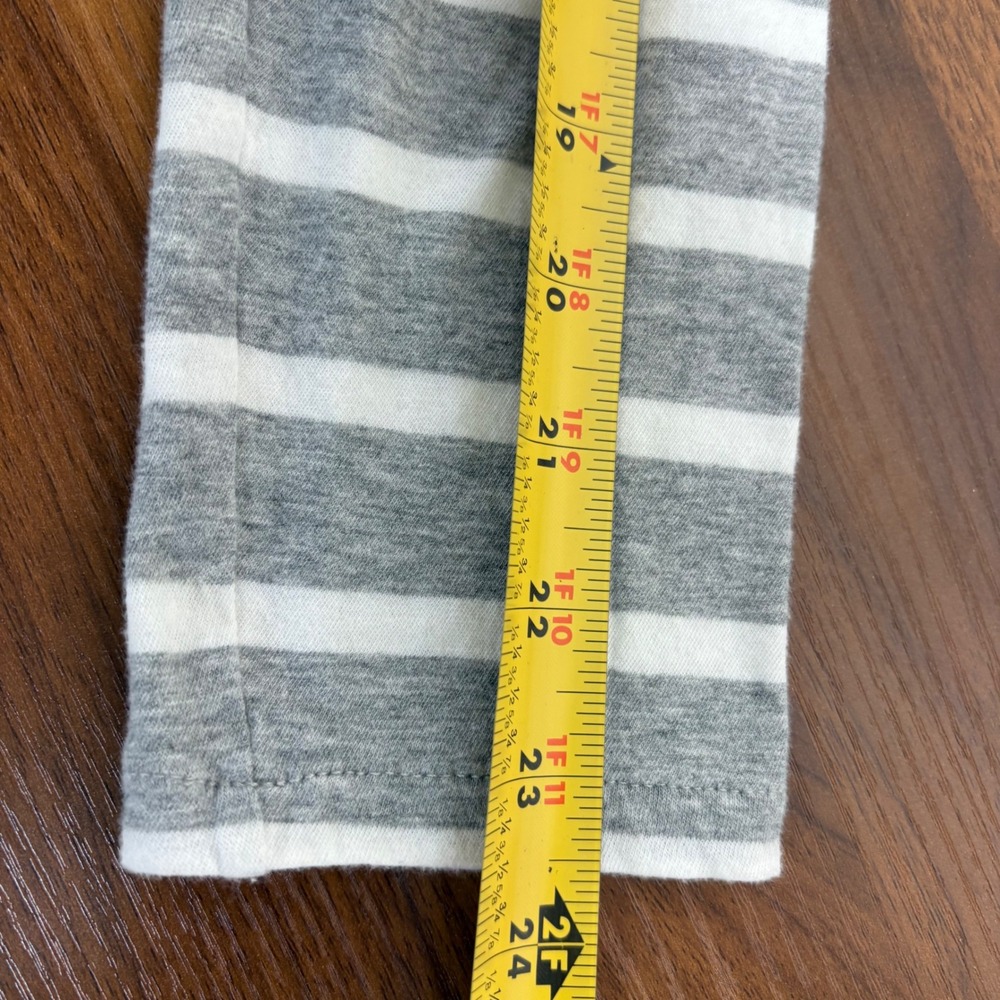 J Crew Striped Open Front Cardigan Sweater Womens Size M Gray White Cotton - Picture 8 of 10